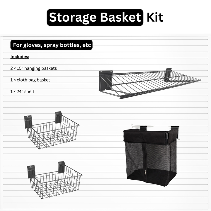 Storage Basket Slatwall Accessory Kit | Garage Storage