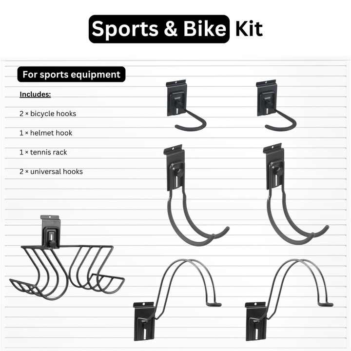 Sports & Bike Slatwall Storage Kit | Garage Organisation
