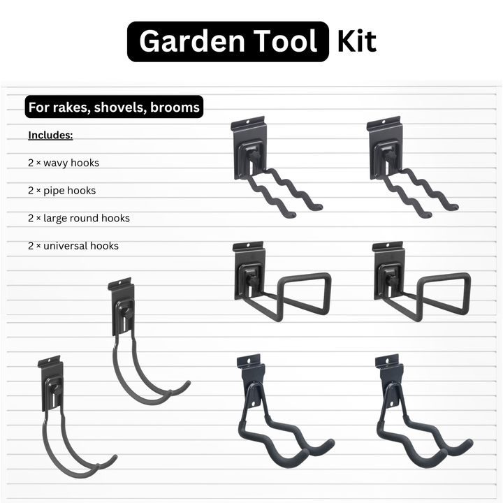 Garden Tool Slatwall Accessory Kit | Garage Organisation