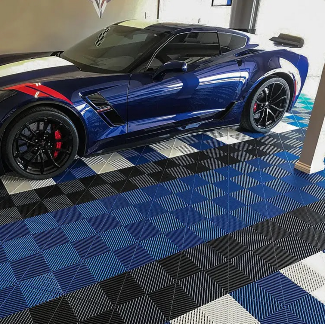 Blue white black